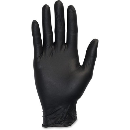 SAFETY ZONE Nitrile Exam Gloves, 4 mil Palm, Nitrile, Powder-Free, L, 100 PK, Black SZNGNEPLGK